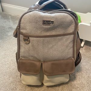 Itzy Ritzy Vanilla Latte Boss Diaper Bag Backpack